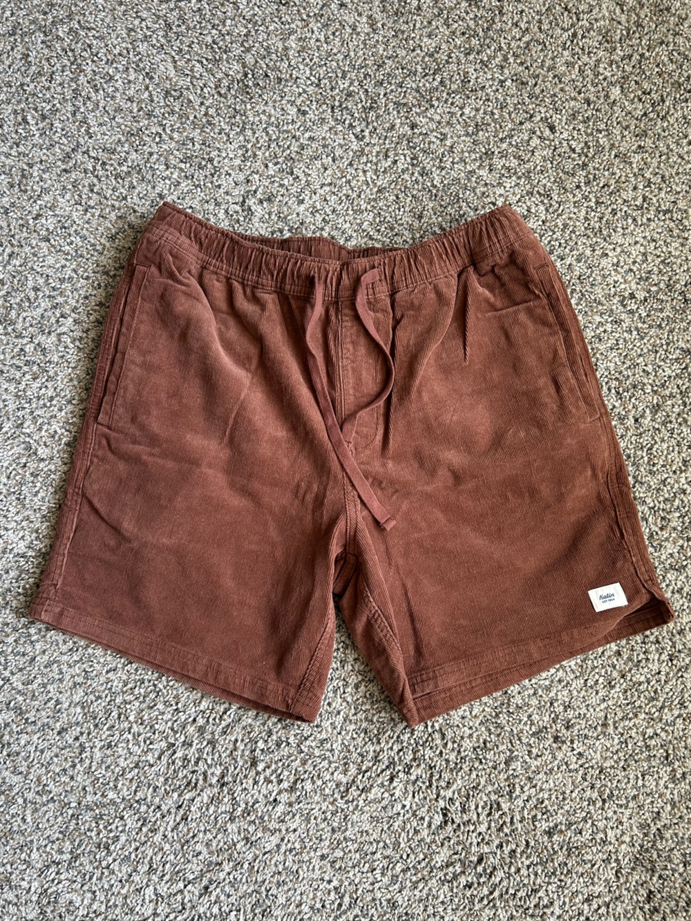 Katin Men's Corduroy Drawstring Shorts - Rust Brown